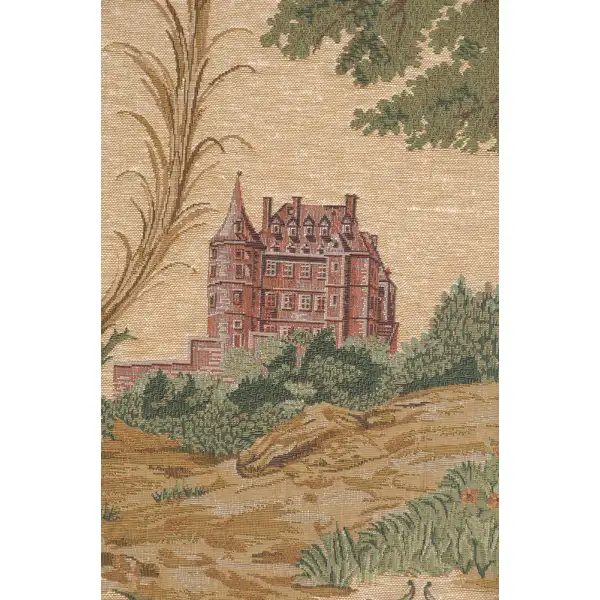 Verdure Castle Belgian Tapestry Wall Hanging - 34 in. x 54 in. Cotton/Viscose/Polyester by Albert Williams | Close Up 1