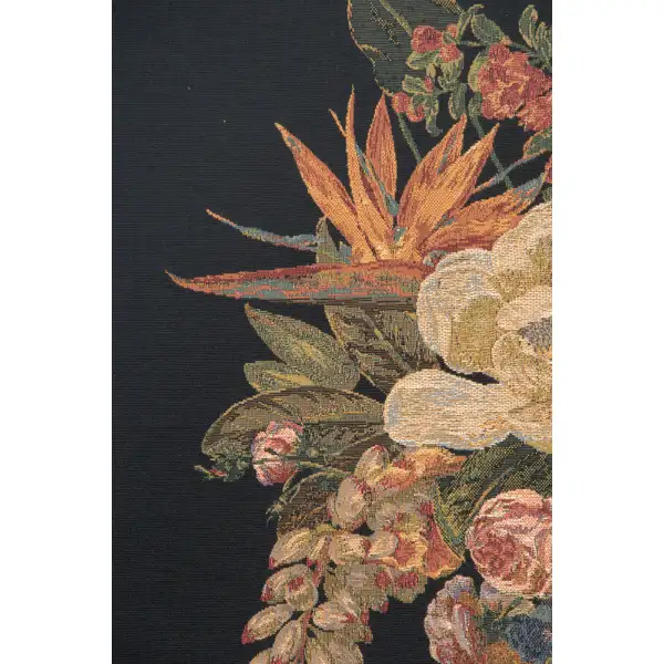 Fragrant Pedestal Black Belgian Tapestry Wall Hanging | Close Up 1