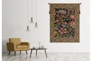 Eve's Floral Paradise Vertical Belgian Wall Tapestry