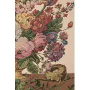 Floral with Fruits Vase Beige Belgian Tapestry Wall Hanging | Close Up 1