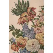 Floral with Fruits Vase Beige Belgian Tapestry Wall Hanging | Close Up 2