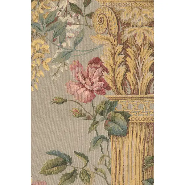 Corinthian Columns Blue  Belgian Tapestry Wall Hanging | Close Up 1