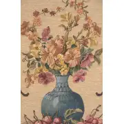 Floral Vase In A Gazebo Belgian Tapestry Wall Hanging - 35 in. x 63 in. Cotton/Viscose/Polyester by V. Houben | Close Up 1