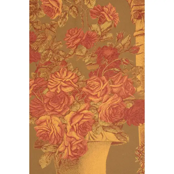 Rose Colonnade Red Belgian Tapestry | Close Up 1