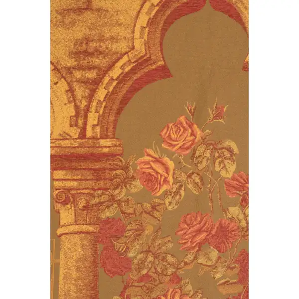 Rose Colonnade Red Belgian Tapestry | Close Up 2