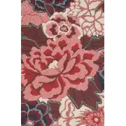 Flowers In Red Afghan Throws | Close Up 1