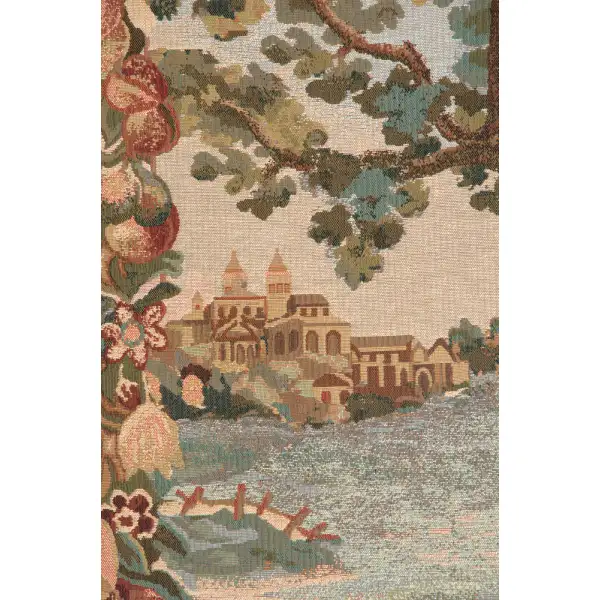 Verdure Castle Landscape Left European Tapestry | Close Up 1