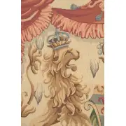 Lion Crest Beige Large Belgian Tapestry Wall Hanging - 75 in. x 55 in. Cotton/Treveria/Viscose/polyester/Mercurise by Charlotte Home Furnishings Inc | Close Up 1