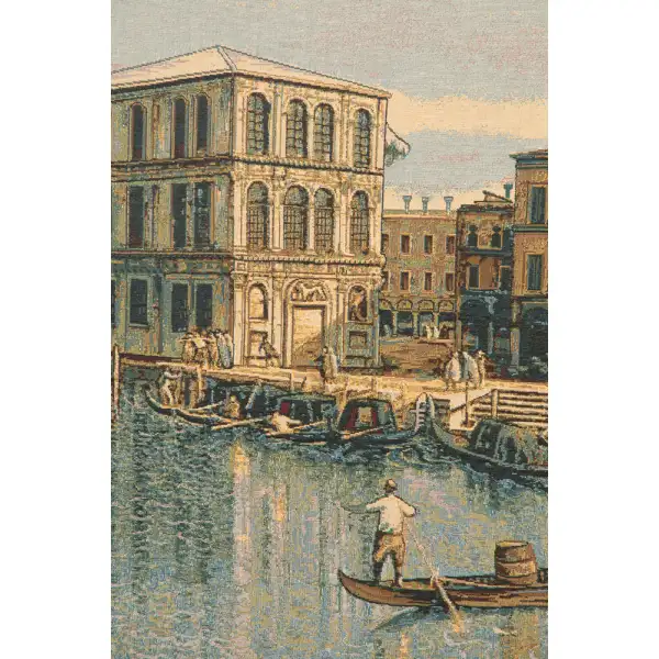 The Rialto Bridge Grand Canal Italian Tapestry - 54 in. x 38 in. Cotton/Viscose/Polyester by Alberto Passini | Close Up 2