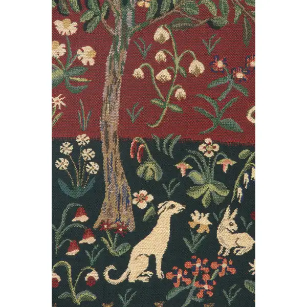 The Cluny Tree Belgian Tapestry - 34 in. x 44 in. Cotton/Viscose/Polyester by Charlotte Home Furnishings | Close Up 1