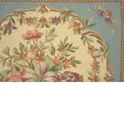 Bouquet Floral Blue Belgian Sofa Pillow Cover | Close Up 3