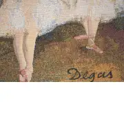 Degas Deux Dansiuses Large Belgian Cushion Cover - 18 in. x 18 in. Cotton/viscose/goldthreadembellishments by Edgar Degas | Close Up 3