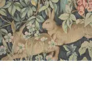 C Charlotte Home Furnishings Inc Two Hares in A Forest Large French Tapestry Cushion - 19 in. x 19 in. Cotton by William Morris | Close Up 2