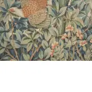 C Charlotte Home Furnishings Inc A Pheasant in A Forest Large French Tapestry Cushion - 19 in. x 19 in. Cotton by William Morris | Close Up 4