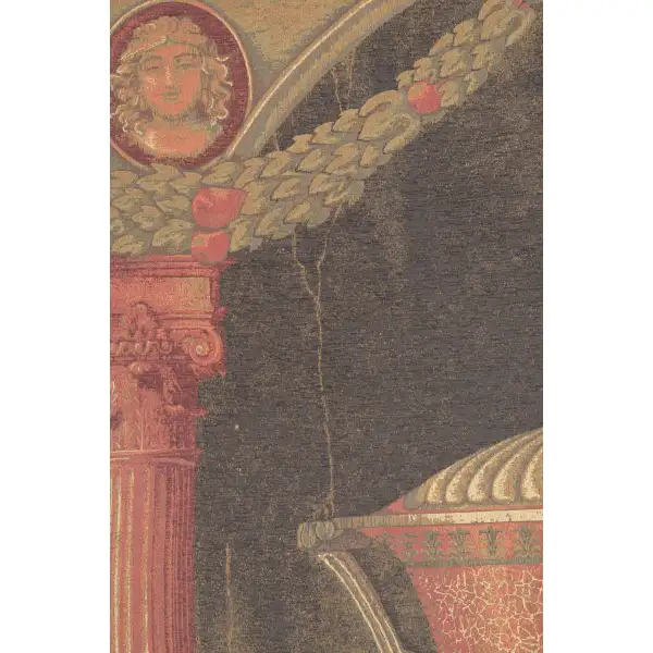 Olde World Filigree Urn Black II Belgian Tapestry | Close Up 1