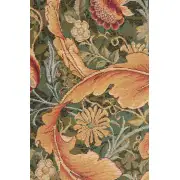 Acanthe Green Large French Wall Tapestry - 28 in. x 71 in. Wool/Cotton by William Morris | Close Up 1