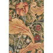 Acanthe Green Large French Wall Tapestry - 28 in. x 71 in. Wool/Cotton by William Morris | Close Up 2