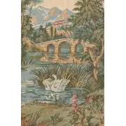 Swan in the Lake Medium with Border Italian Tapestry | Close Up 1