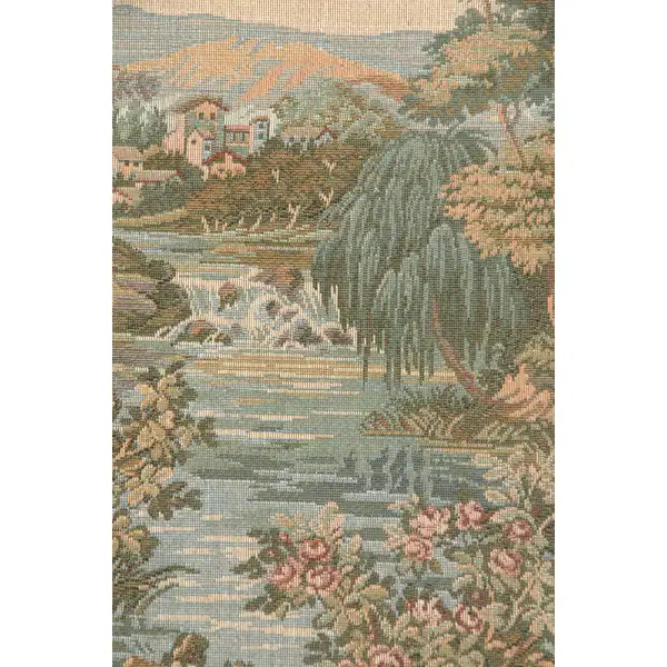 Swan in the Lake Small No Border Italian Tapestry | Close Up 2