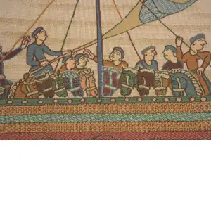 Bayeux The Boat Large Tapestry Cushion Cover - 19 in. x 19 in. Cotton by Charlotte Home Furnishings Inc