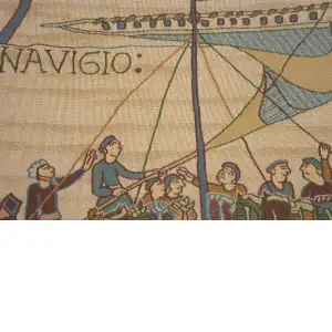 Bayeux The Boat Large Tapestry Cushion Cover - 19 in. x 19 in. Cotton by Charlotte Home Furnishings Inc