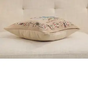 The Pack Of Cards Tapestry Cushion Cover - 14 in. x 14 in. Cotton by John Tenniel