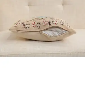 The Pack Of Cards Tapestry Cushion Cover - 14 in. x 14 in. Cotton by John Tenniel