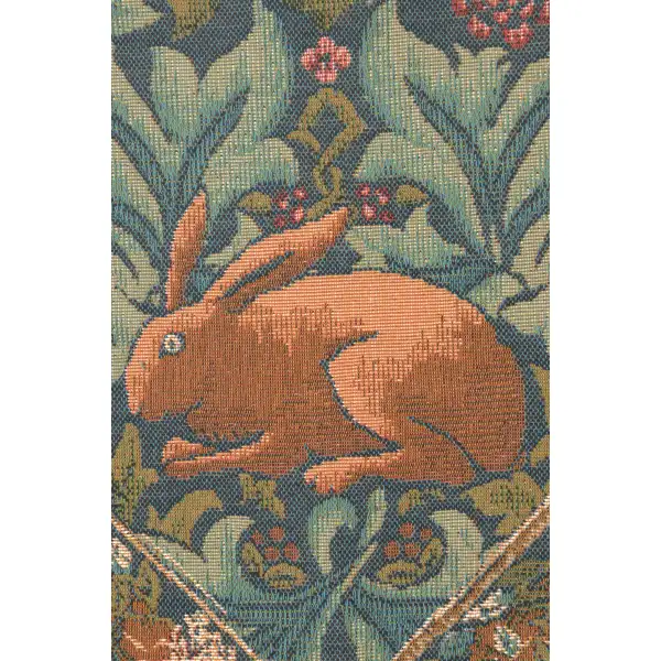 Brother Rabbit Small French Table Mat - 35 in. x 14 in. Wool/cotton/others by William Morris | Close Up 2