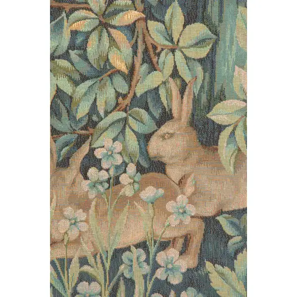 Hare And Pheasant French Wall Tapestry - 34 in. x 20 in. Cotton/Viscose/Polyester by William Morris | Close Up 1