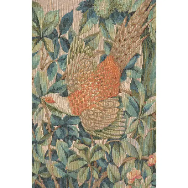 Pheasant And Doe French Wall Tapestry - 32 in. x 18 in. Cotton/Viscose/Polyester by William Morris | Close Up 1