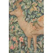 Pheasant And Doe French Wall Tapestry - 32 in. x 18 in. Cotton/Viscose/Polyester by William Morris | Close Up 2