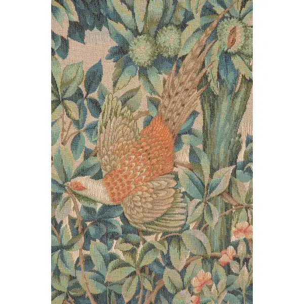 Rabbit Pheasant And Doe French Wall Tapestry - 51 in. x 19 in. Cotton/Viscose/Polyester by William Morris | Close Up 2