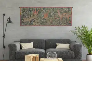 Rabbit Pheasant And Doe French Wall Tapestry - 51 in. x 19 in. Cotton/Viscose/Polyester by William Morris