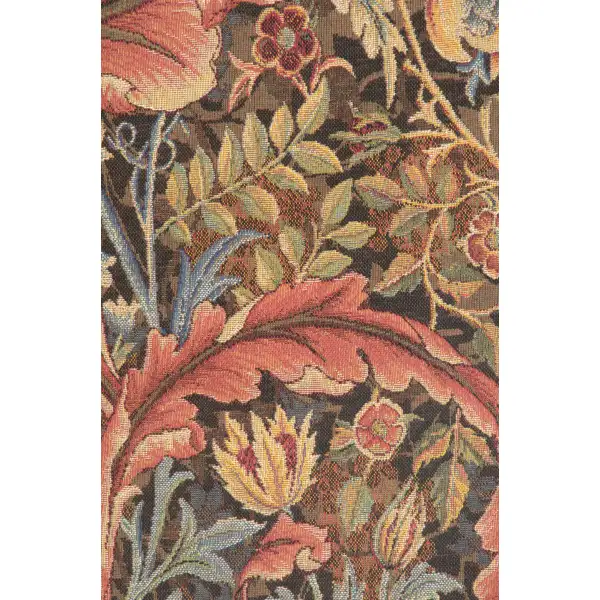 Acanthe Brown Medium French Wall Tapestry - 28 in. x 58 in. Wool/Cotton by William Morris | Close Up 2