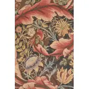 Acanthe Brown Large French Wall Tapestry - 29 in. x 70 in. Wool/Cotton by William Morris | Close Up 1