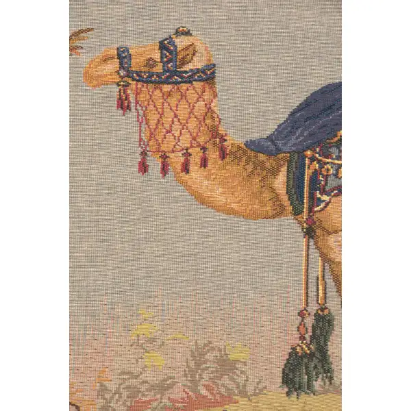 The Camel Large French Wall Tapestry - 58 in. x 44 in. Cotton/Viscose/Polyester by Charlotte Home Furnishings | Close Up 1