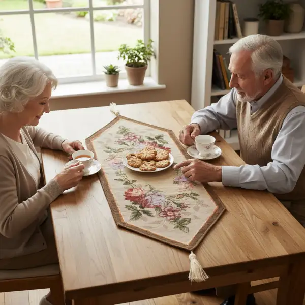 French Floral Roses Small Decorative Table Mat | Life Style 2