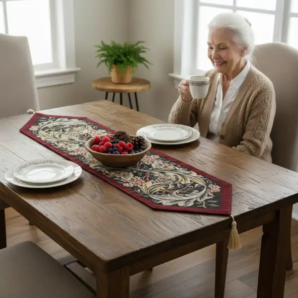 William Morris Red Small Decorative Table Mat | Life Style 2