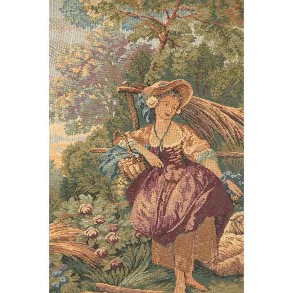 Pastorale Italian Tapestry - 76 in. x 26 in. cotton/viscose/Polyester by Francois Boucher | Close Up 1