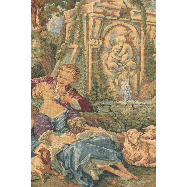 Pastorale Italian Tapestry - 76 in. x 26 in. cotton/viscose/Polyester by Francois Boucher | Close Up 2