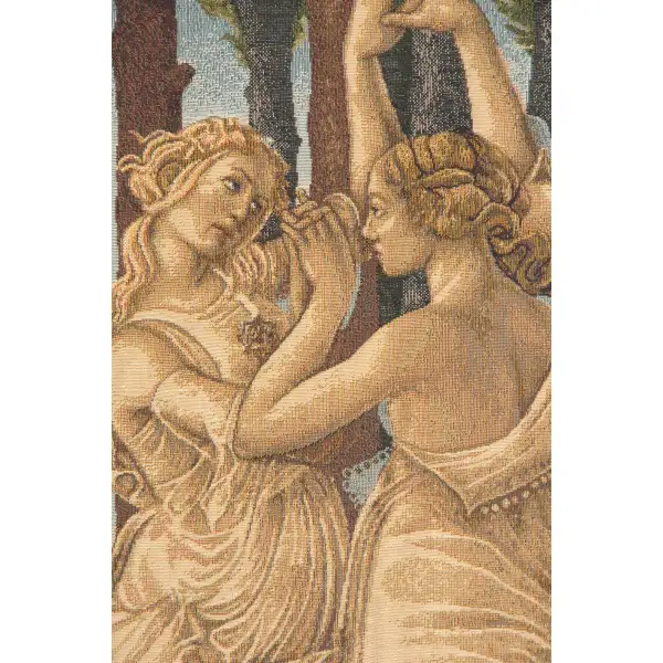 Tre Grazie Italian Tapestry - 26 in. x 38 in. cotton/viscose/Polyester by Sandro Botticelli | Close Up 1