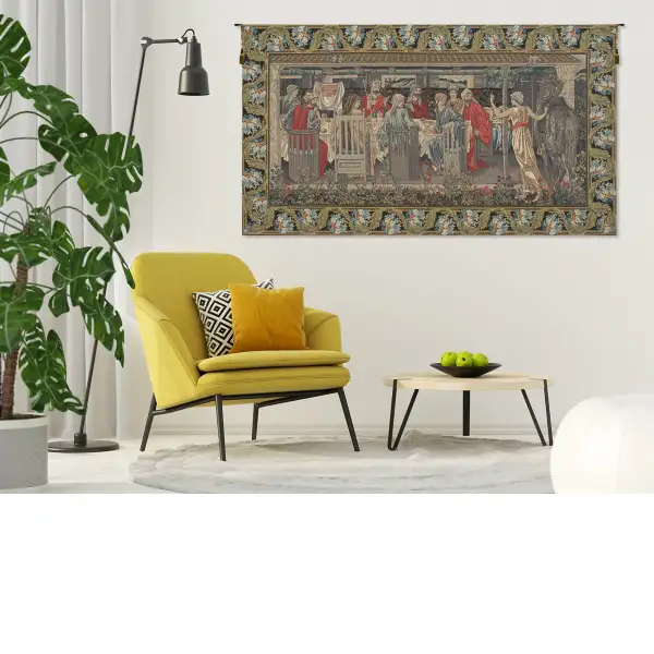 The Round Table With Border Belgian Tapestry Wall Hanging | Life Style 1