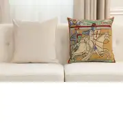 Chevaliers De St. Gregoire I Belgian Cushion Cover - 16 in. x 16 in. Cotton/Viscose/Polyester by Charlotte Home Furnishings Inc | Close Up 5
