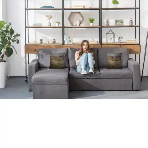 C Charlotte Home Furnishings Inc Le Crau Peach Trees European Cushion Cover | Decorative Cushion Case with Cotton Polyester & Viscose | 16x16 Inch Cushion Cover for Living Room by Vincent Van Gogh