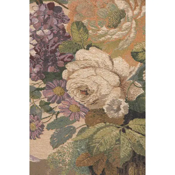 Elegant Masterpiece Beige Belgian Tapestry Wall Hanging | Close Up 1