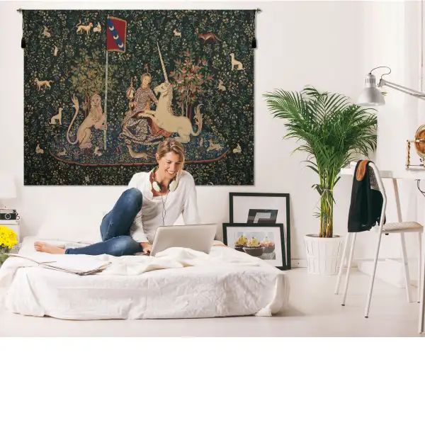 Lady And The Mirror Dark Belgian Tapestry - 87 in. x 66 in. Cotton/Viscose/Polyester by Charlotte Home Furnishings | Life Style 2