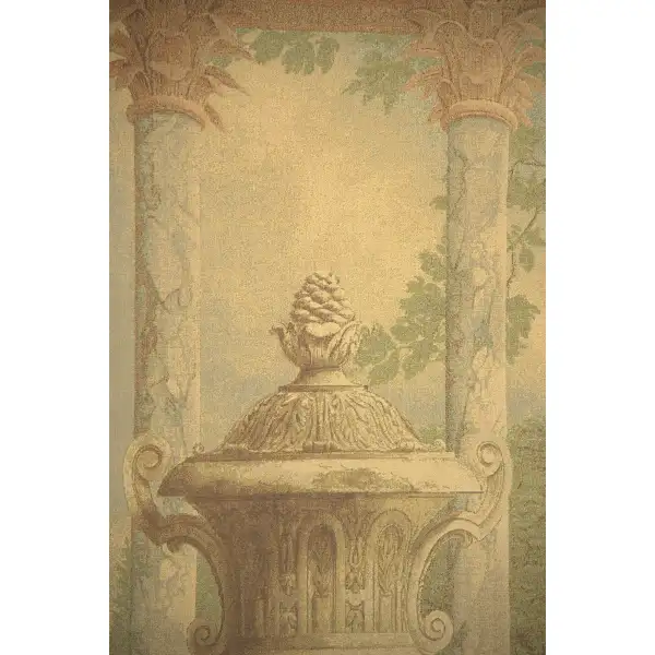 Urn with Columns Brown Small Belgian Tapestry | Close Up 1