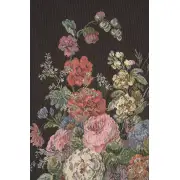 Flower Vase Black Belgian Tapestry Wall Hanging | Close Up 2