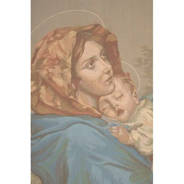 Madonna and Child with Border Italian Tapestry | Close Up 1