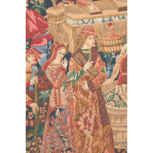 The Vintage II Belgian Tapestry Wall Hanging - 61 in. x 35 in. Wool/cotton/others by Charlotte Home Furnishings | Close Up 1